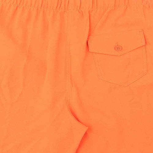 Marks and Spencer Womens Orange Polyester Basic Shorts Size 18 L7 in Regular Pull On - Pockets
