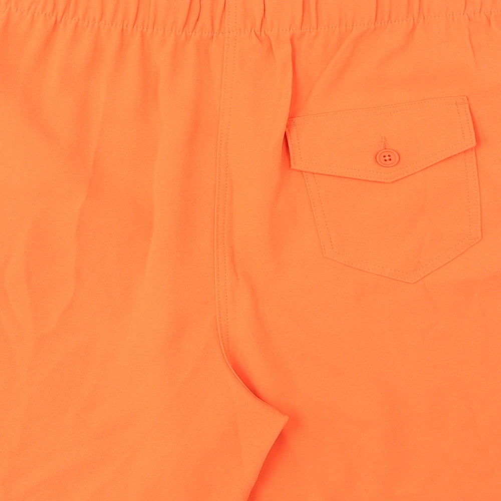 Marks and Spencer Womens Orange Polyester Basic Shorts Size 18 L7 in Regular Pull On - Pockets