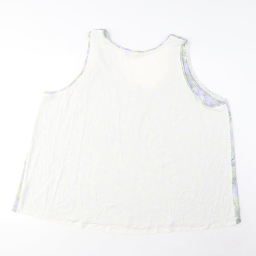Marks and Spencer Womens Multicoloured Geometric Polyester Basic Tank Size 24 Scoop Neck