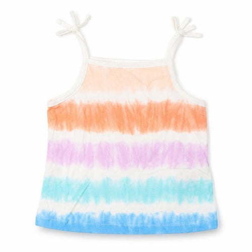 MARKS AND Girls Multicoloured Striped Cotton Cropped Tank Size 3-4 Years Square Neck Pullover
