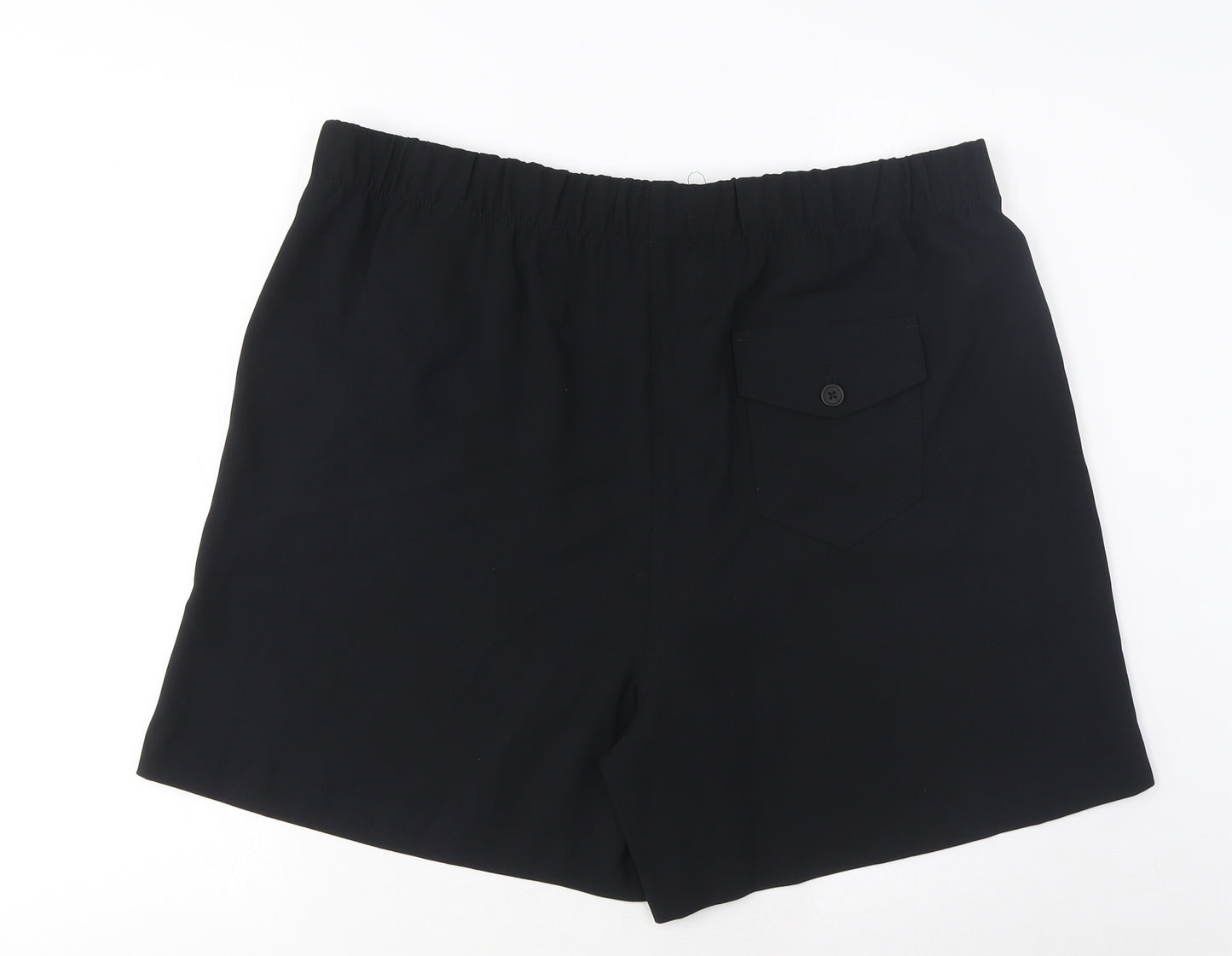 Marks and Spencer Womens Black Polyester Basic Shorts Size 18 L7 in Regular Pull On - Pockets