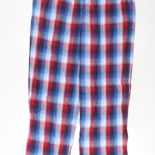 Marks and Spencer Mens Multicoloured Plaid Cotton Pyjama Pants Size M Pullover