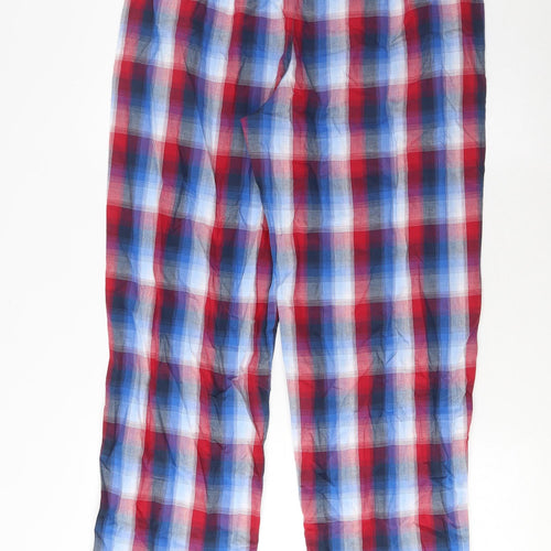 Marks and Spencer Mens Multicoloured Plaid Cotton Pyjama Pants Size M Pullover