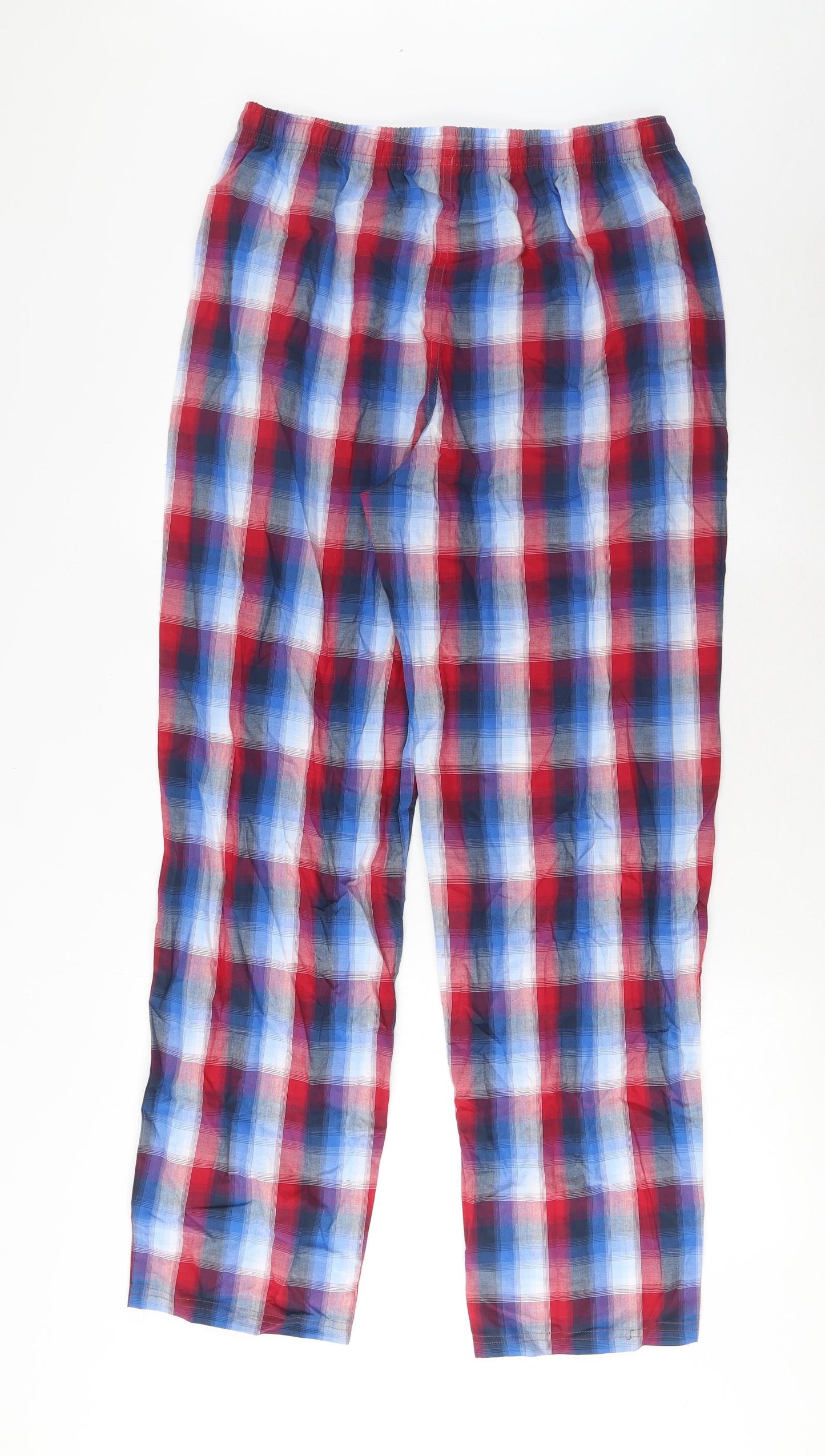 Marks and Spencer Mens Multicoloured Plaid Cotton Pyjama Pants Size M Pullover