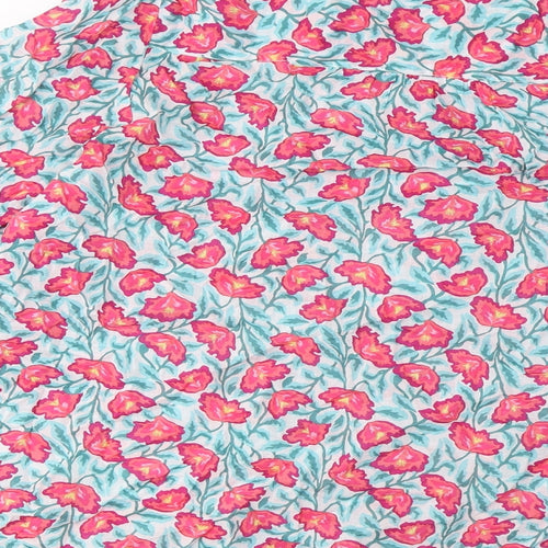 Per Una Womens Multicoloured Floral Cotton Basic Button-Up Size 18 Crew Neck