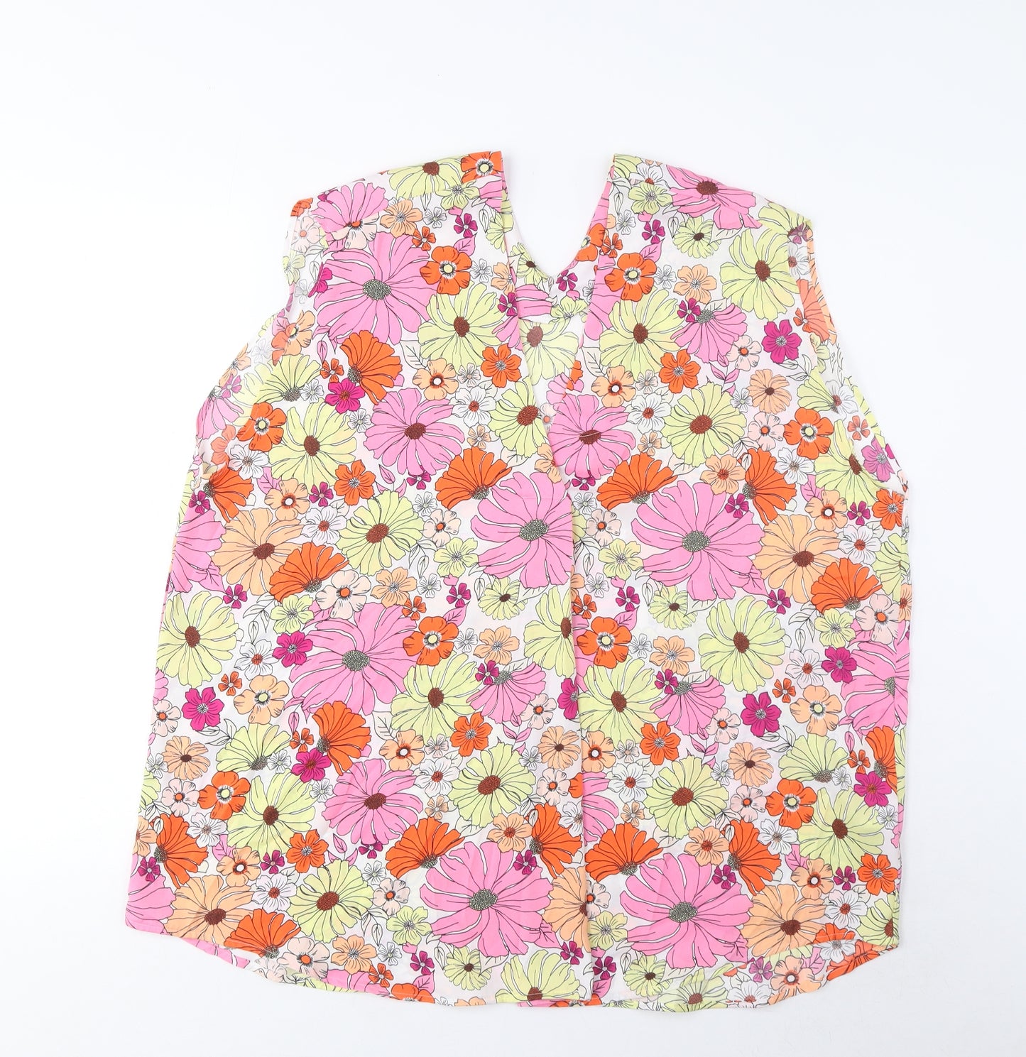 Marks and Spencer Womens Multicoloured Floral Polyester Basic Tank Size 20 V-Neck