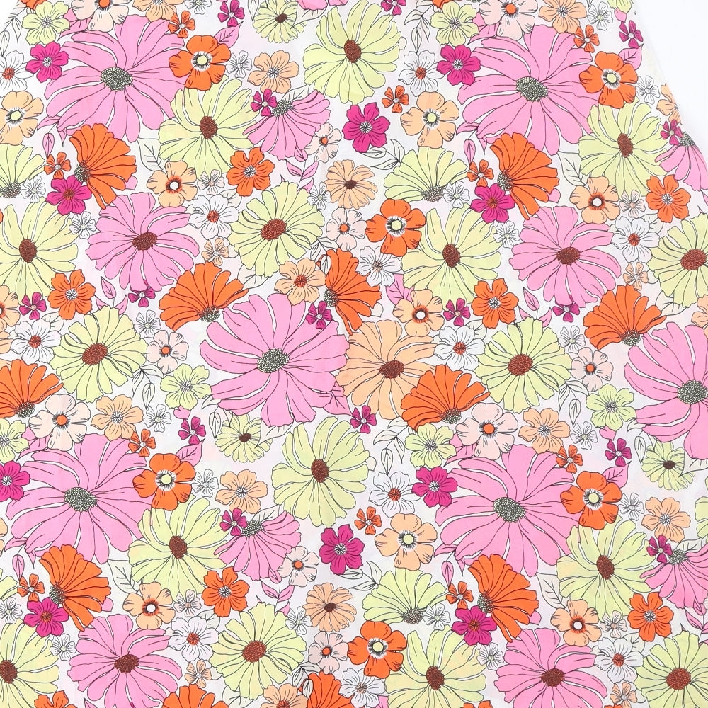 Marks and Spencer Womens Multicoloured Floral Polyester Basic Tank Size 20 V-Neck
