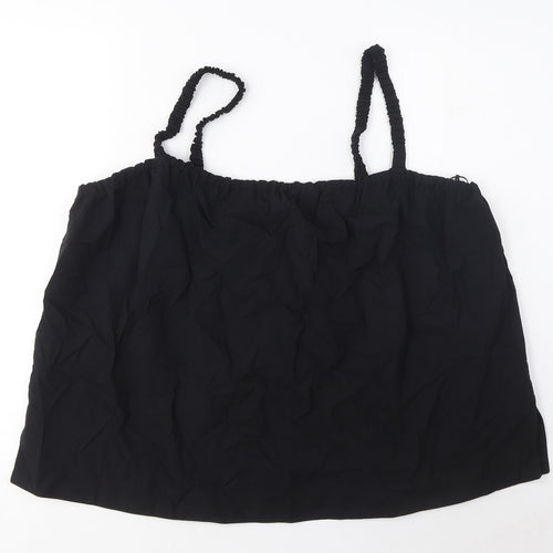 Marks and Spencer Womens Black Cotton Camisole Tank Size 20 Square Neck