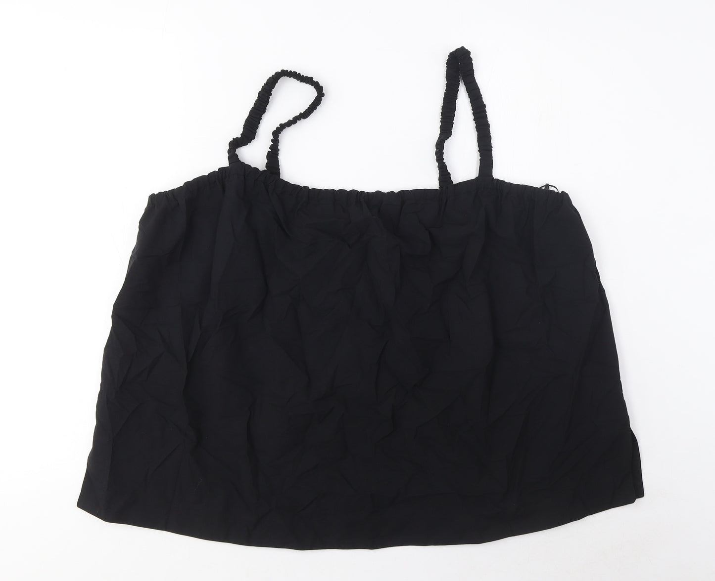 Marks and Spencer Womens Black Cotton Camisole Tank Size 20 Square Neck