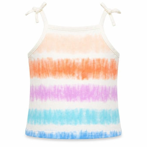 Marks and Spencer Girls Multicoloured Striped Cotton Cropped Tank Size 4-5 Years Square Neck Pullover