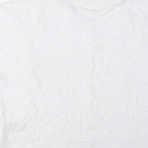 GOODMOVE Womens White Cotton Basic T-Shirt Size 8 Crew Neck Pullover