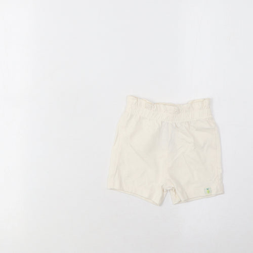 Marks and Spencer Girls Ivory Cotton Cropped Trousers Size 3-6 Months Pullover - Lemon