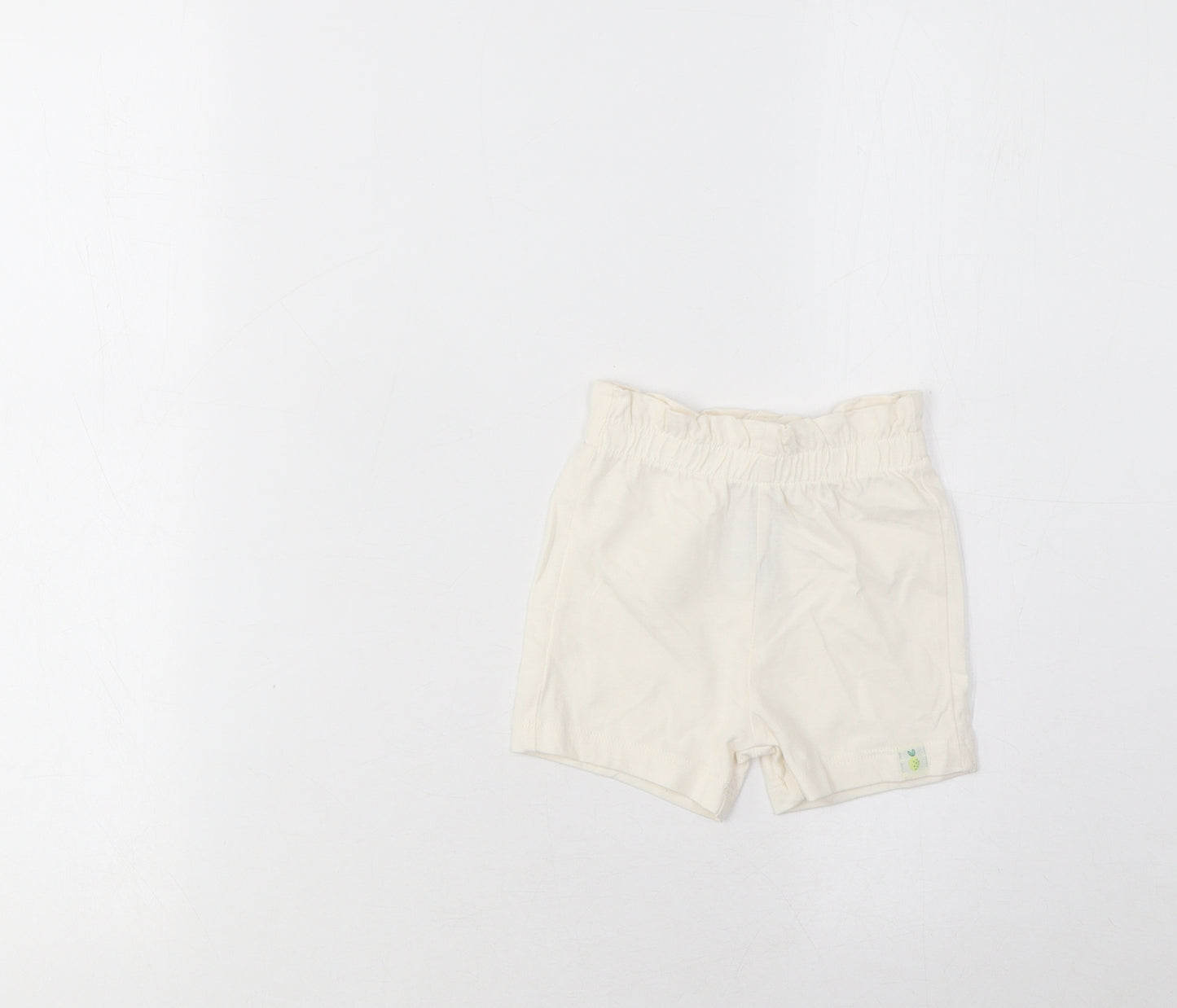 Marks and Spencer Girls Ivory Cotton Cropped Trousers Size 3-6 Months Pullover - Lemon