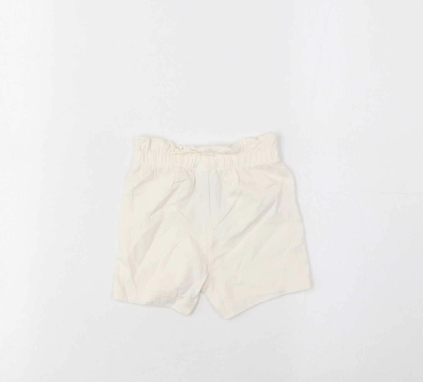 Marks and Spencer Girls Ivory Cotton Cropped Trousers Size 3-6 Months Pullover - Lemon