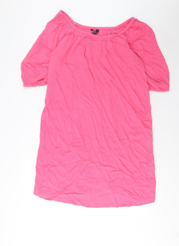 Marks and Spencer Womens Pink Viscose A-Line Size M Scoop Neck Pullover