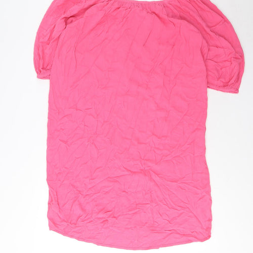 Marks and Spencer Womens Pink Viscose A-Line Size M Scoop Neck Pullover