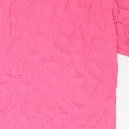 Marks and Spencer Womens Pink Viscose A-Line Size M Scoop Neck Pullover
