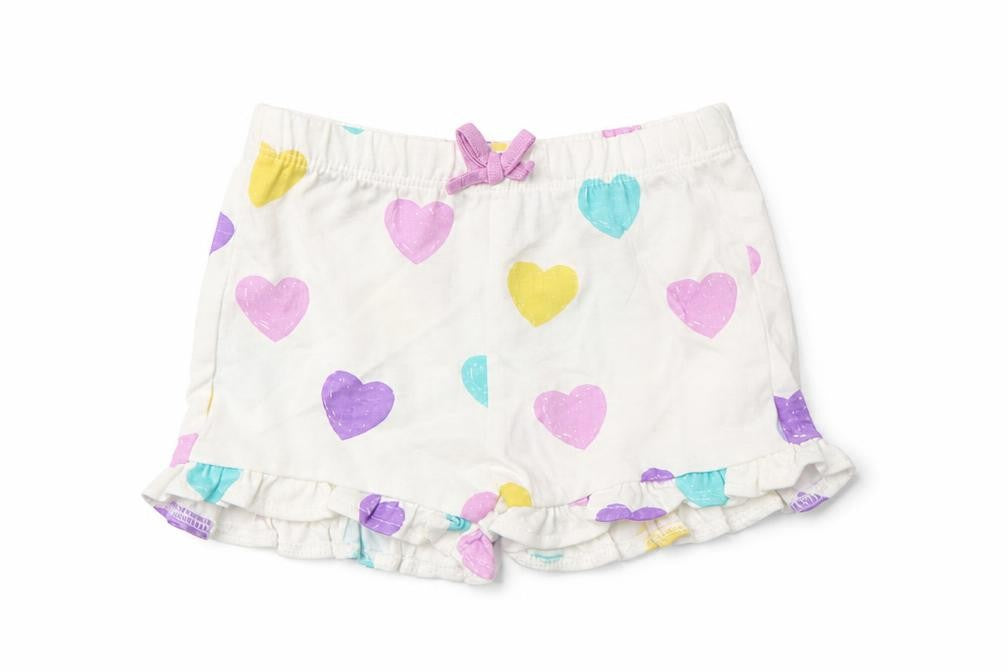 Marks and Spencer Girls Multicoloured Geometric Cotton Cropped Trousers Size 0-3 Months Pullover - Heart Pattern
