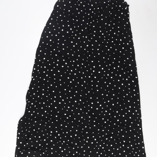 Marks and Spencer Womens Black Geometric Viscose Tank Dress Size 8 Square Neck Pullover