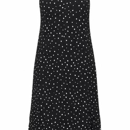 Marks and Spencer Womens Black Geometric Viscose Tank Dress Size 8 Square Neck Pullover