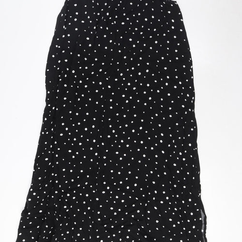 Marks and Spencer Womens Black Geometric Viscose Tank Dress Size 8 Square Neck Pullover