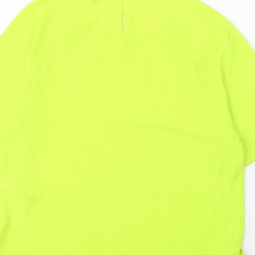 Marks and Spencer Womens Green Polyester Basic T-Shirt Size 6 Crew Neck