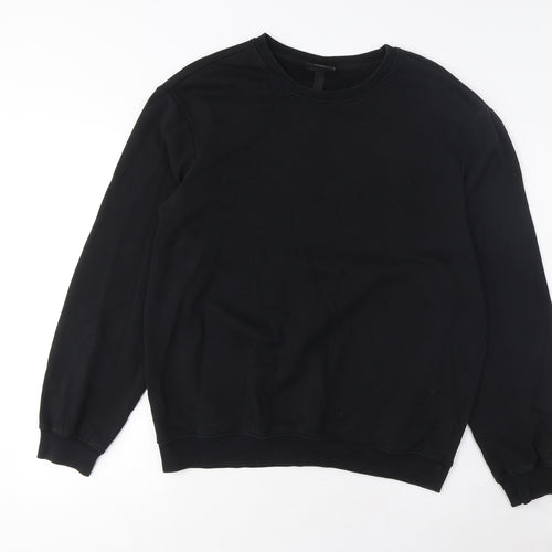 H&M Mens Black Cotton Pullover Sweatshirt Size S
