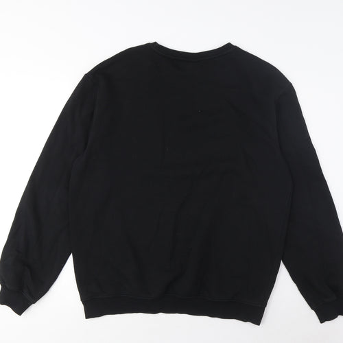 H&M Mens Black Cotton Pullover Sweatshirt Size S