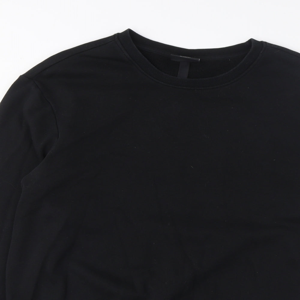 H&M Mens Black Cotton Pullover Sweatshirt Size S
