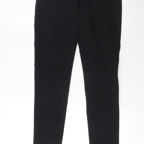 Joy Ride Womens Black Cotton Capri Trousers Size 24 in L29 in Regular Zip - Horse Riding
