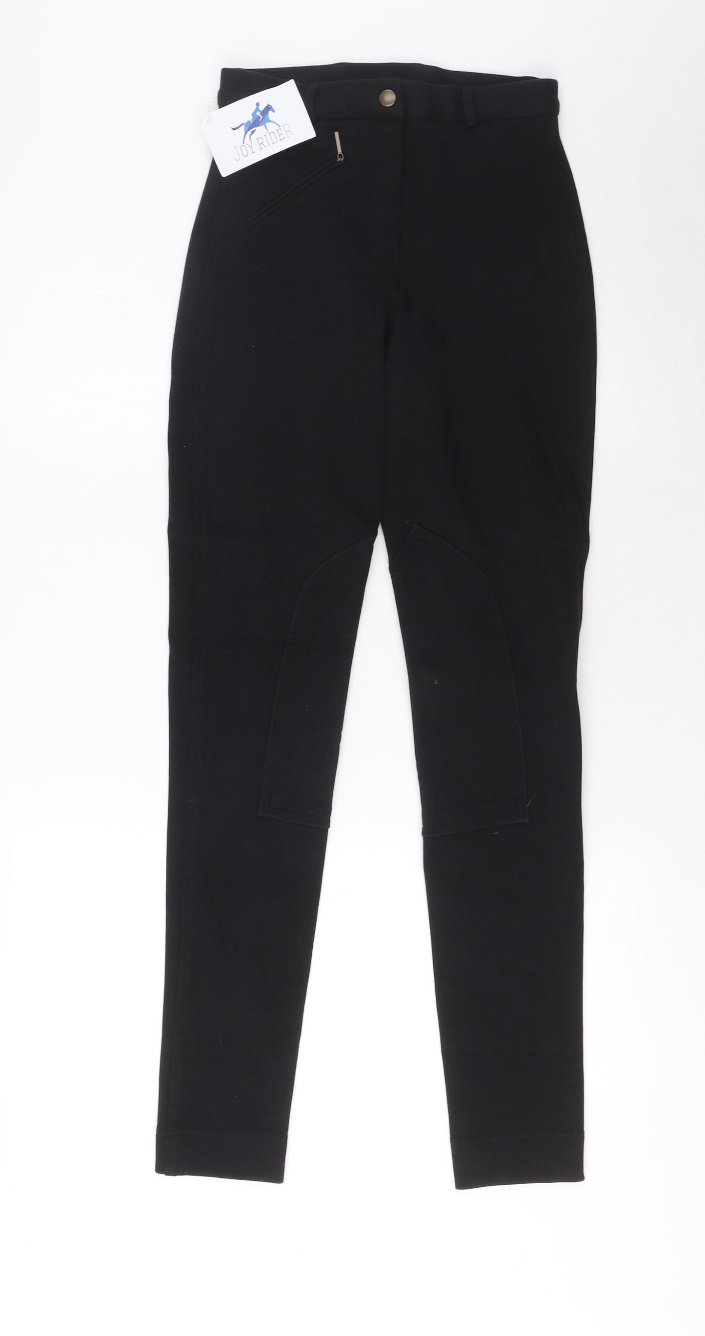 Joy Ride Womens Black Cotton Capri Trousers Size 24 in L29 in Regular Zip - Horse Riding