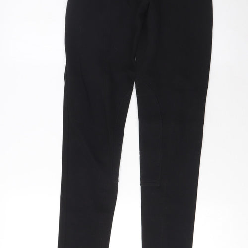 Joy Ride Womens Black Cotton Capri Trousers Size 24 in L29 in Regular Zip - Horse Riding