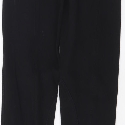 Joy Ride Womens Black Cotton Capri Trousers Size 24 in L29 in Regular Zip - Horse Riding
