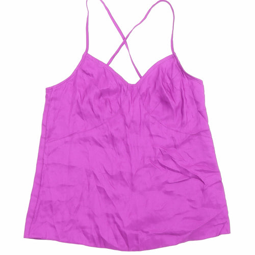 Topshop Womens Purple Viscose Camisole Tank Size 8 V-Neck