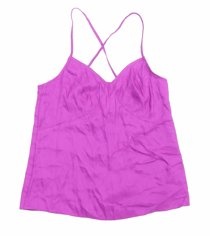Topshop Womens Purple Viscose Camisole Tank Size 8 V-Neck