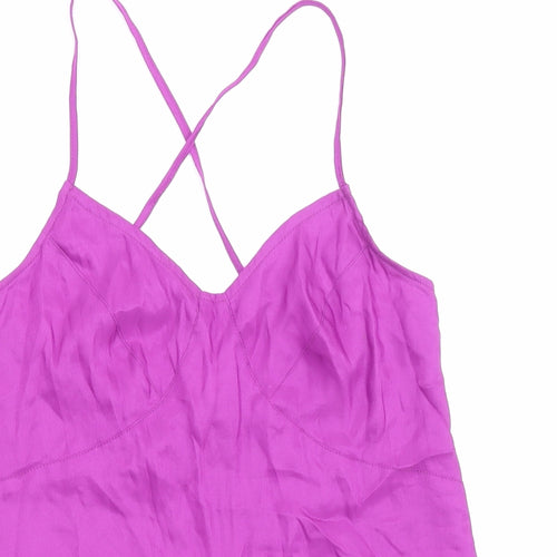 Topshop Womens Purple Viscose Camisole Tank Size 8 V-Neck