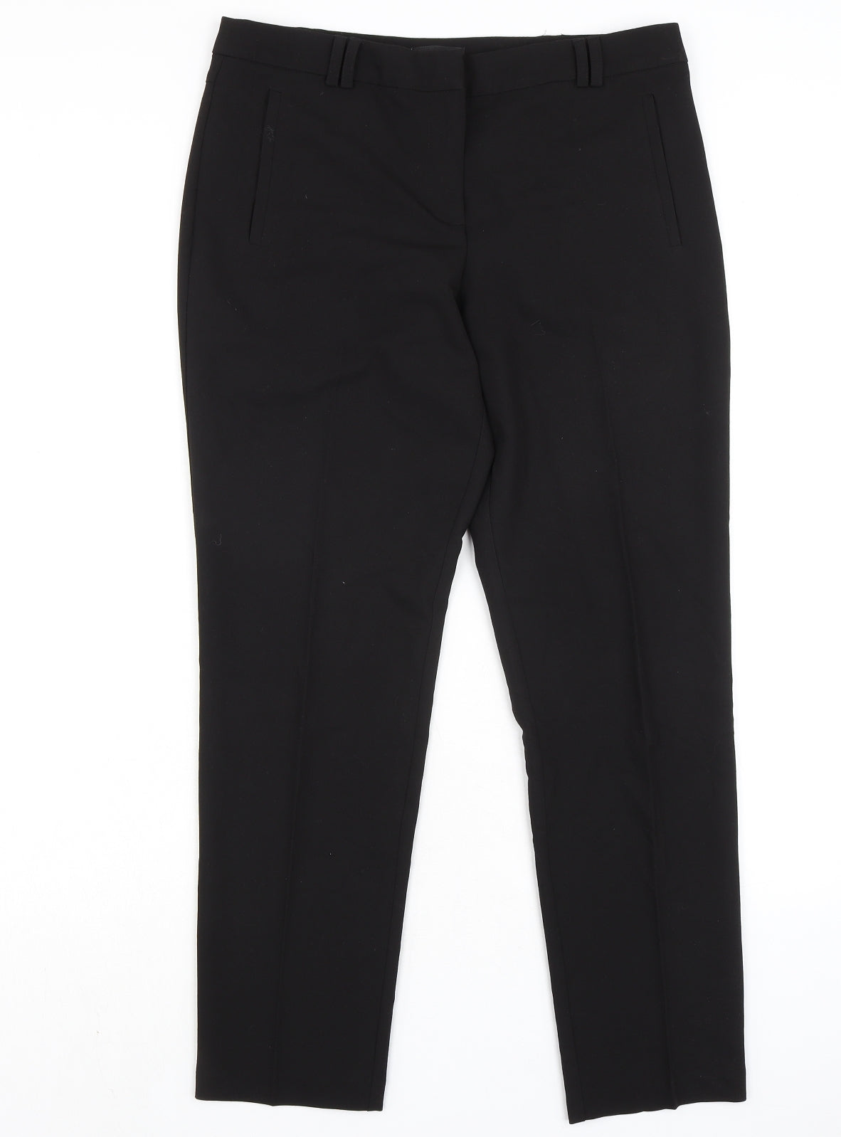 Topshop Womens Black Polyester Trousers Size 12 L28 in Regular Zip - Classic