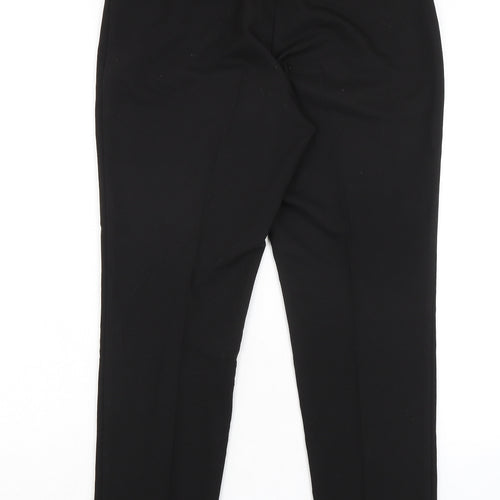 Topshop Womens Black Polyester Trousers Size 12 L28 in Regular Zip - Classic