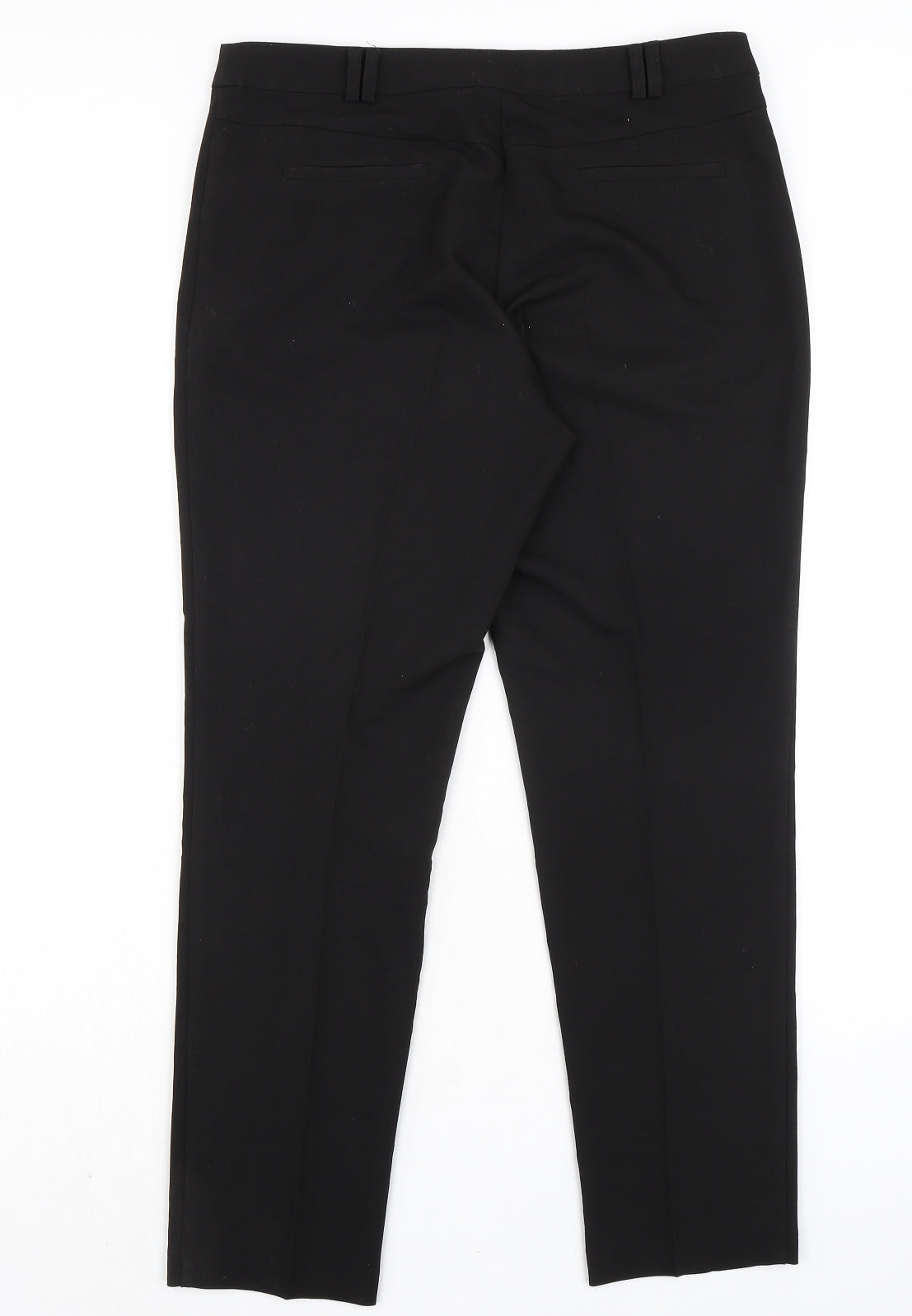 Topshop Womens Black Polyester Trousers Size 12 L28 in Regular Zip - Classic