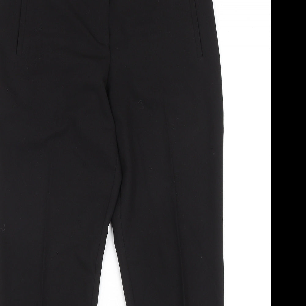 Topshop Womens Black Polyester Trousers Size 12 L28 in Regular Zip - Classic