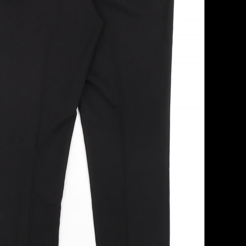 Topshop Womens Black Polyester Trousers Size 12 L28 in Regular Zip - Classic