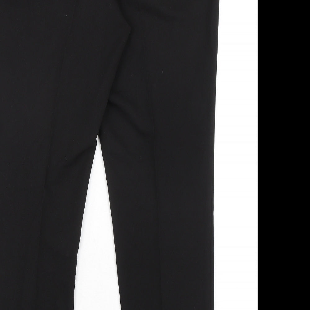 Topshop Womens Black Polyester Trousers Size 12 L28 in Regular Zip - Classic