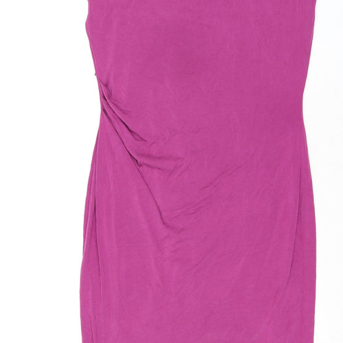 Per Una Womens Pink Modal Pencil Dress Size 14 Square Neck