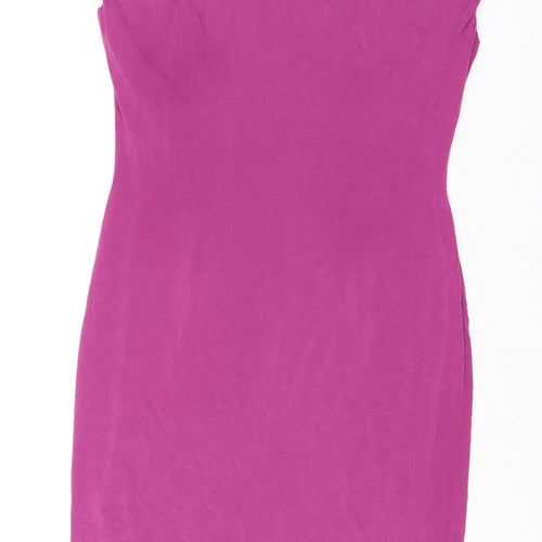 Per Una Womens Pink Modal Pencil Dress Size 14 Square Neck