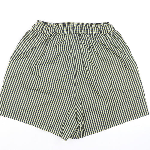 COLLUSION Womens Multicoloured Check 100% Polyester Basic Shorts Size 8 L4 in Regular Drawstring - Elasticated Waist