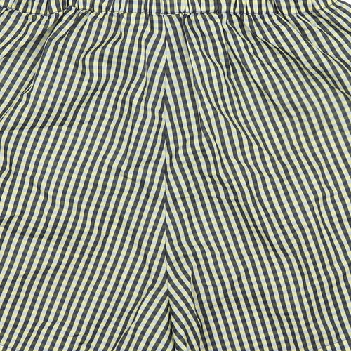 COLLUSION Womens Multicoloured Check 100% Polyester Basic Shorts Size 8 L4 in Regular Drawstring - Elasticated Waist