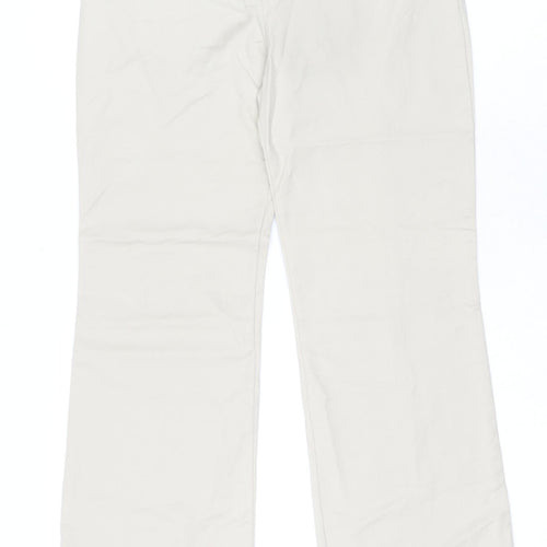 Coast Womens Beige Cotton Trousers Size 10 L30.5 in Regular Zip