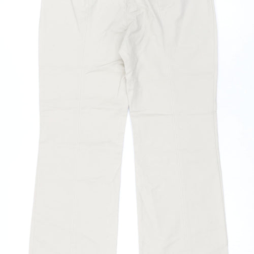 Coast Womens Beige Cotton Trousers Size 10 L30.5 in Regular Zip