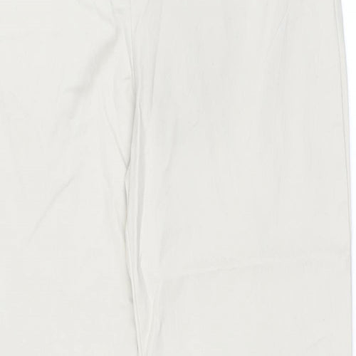 Coast Womens Beige Cotton Trousers Size 10 L30.5 in Regular Zip