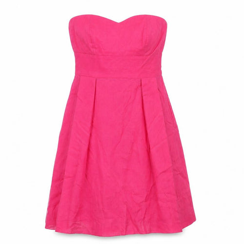 Monsoon Womens Pink Silk A-Line Size 12 Off the Shoulder Zip - Formal